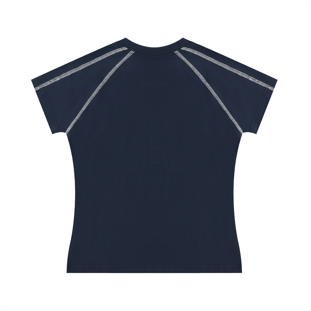 WOMEN'S JSTN VARSITY CONTRAST STITCH RAGLAN T-SHIRT